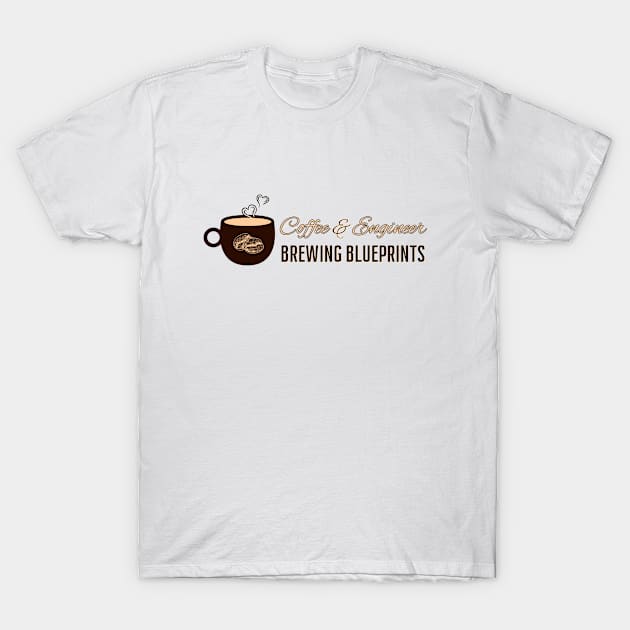 Engineering Brew: Coffee & Blueprints T-Shirt by DaShirtXpert